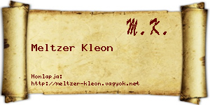 Meltzer Kleon névjegykártya